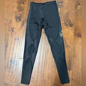 CW-X Black Compression Leggings with Subtle Paneling